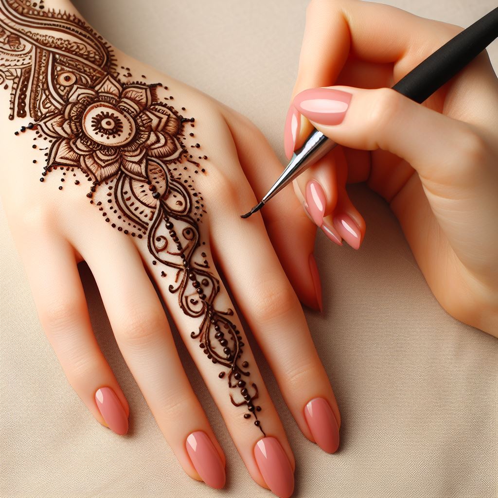 Simple and easy Mehndi Design for hands Valentine's day