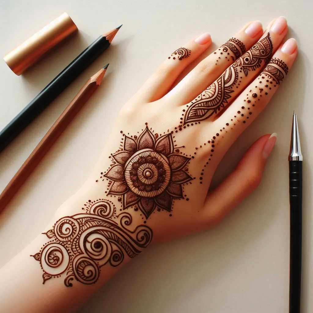 Modern Back Hand Mehndi Design (Latest Free Pictures 2024) 2024