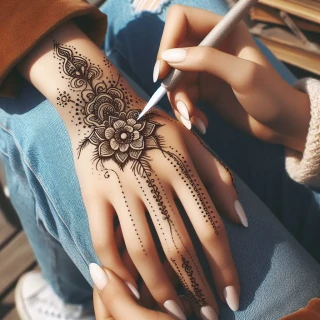 round-mehndi-design-simple