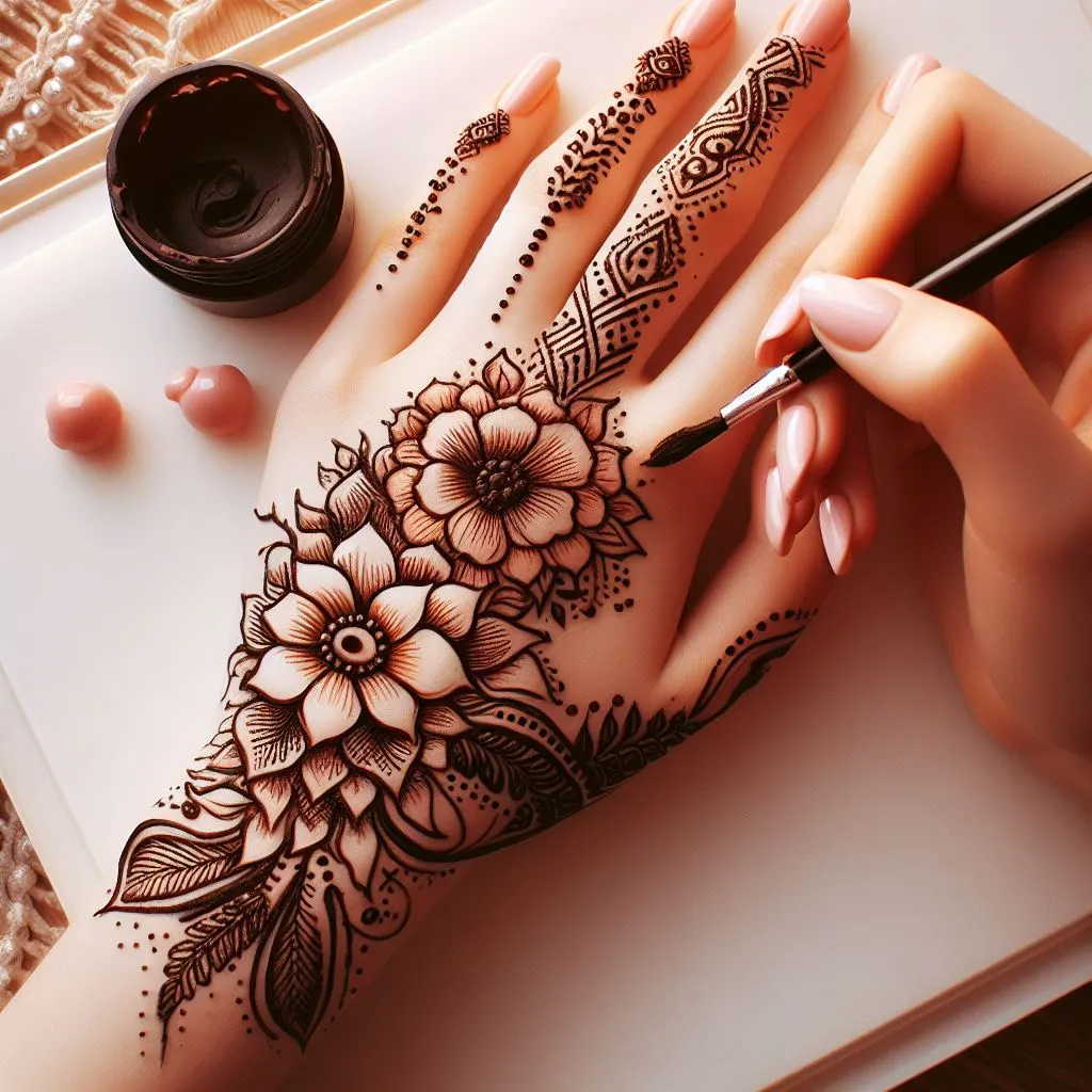 Small Henna Mehndi Tattoo