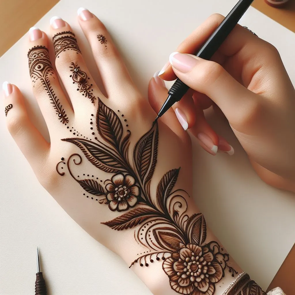 Voorkoms Full hand henna tattoo Design both hand (one pair) feel realistic  mehndi color on hand for wedding parties instant use Temporary tattoo  sticker for girls womens : Amazon.in: Beauty