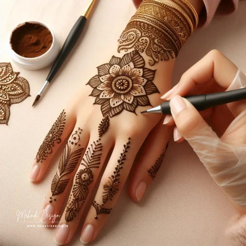 Explore our beautiful collection of mehndi designs simple full hand to adorn your hands with elegance. Click now to find the perfect design and add a touch of tradition to your look!