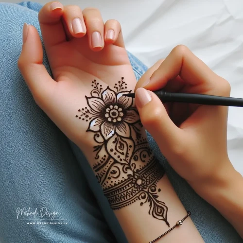 Explore our collection of wrist mehndi design simple patterns that add elegance to any occasion. Perfect for beginners and experts alike. Try these beautiful designs now!