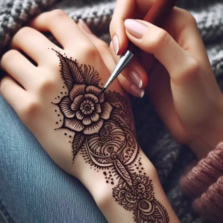 beautiful-rose-mehndi-design